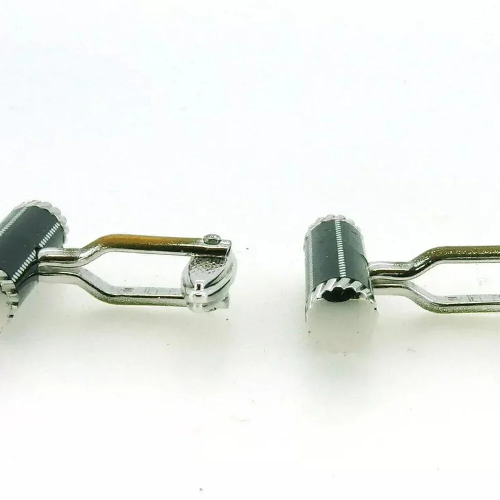 dunhill cuff bar type Silver hardware Authentic Used